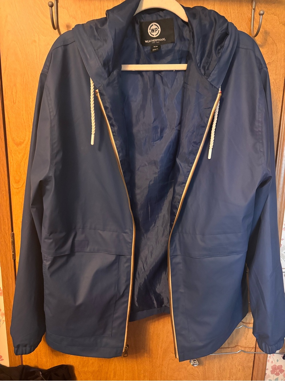 Weatherproof Navy Hooded Utility Jacket with Contrast Trim